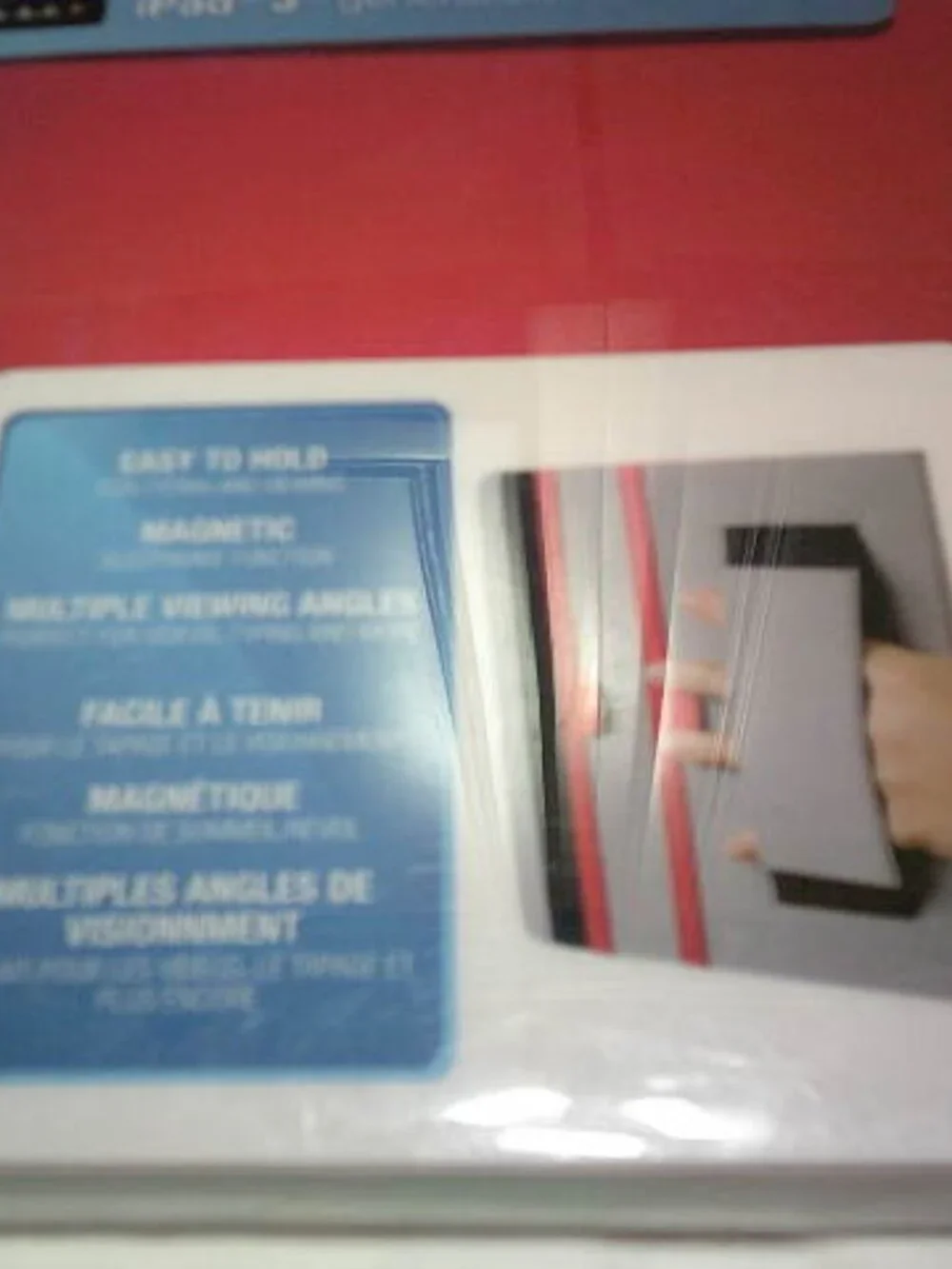 NEW IPAD 3RD GENERATION & IPAD2 RED FAUX LEATHER GRIP CASE MAGNETIC SLEEP FUNCTI